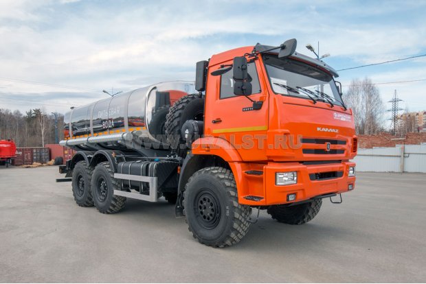 Автоцистерна для питьевой воды АЦПТ-10 УСТ 5453 Камаз 43118 насос, нерж/нерж