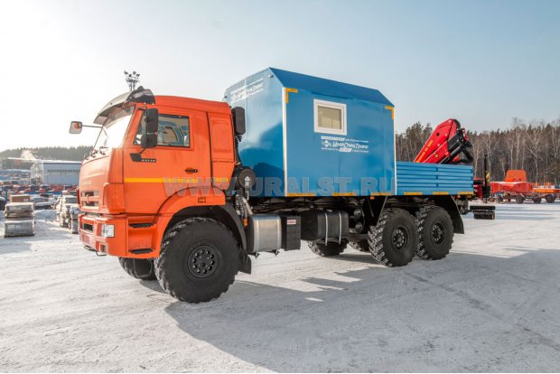 Автофургон ПАРМ с КМУ ИМ-150N УСТ 5453 Камаз 43118-50 сп.м.