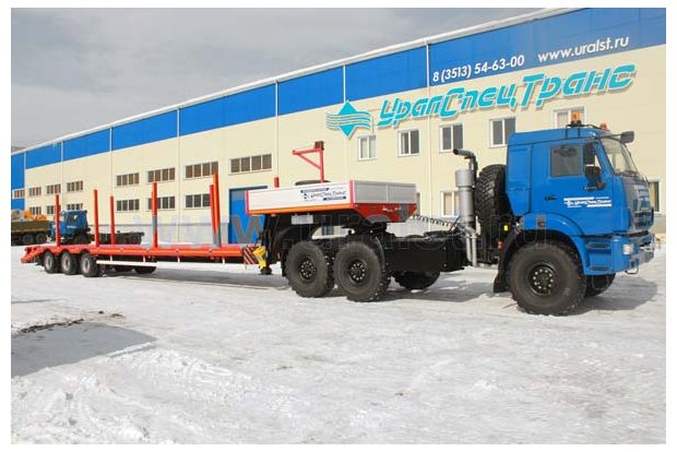 Седельный тягач Камаз 44108-24 с полуприцепом-тяжеловозом 943303-123АУК