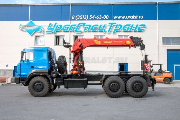 Седельный тягач с КМУ ИТ-180 (тросовый) УСТ 5453 Урал 63701К-1951