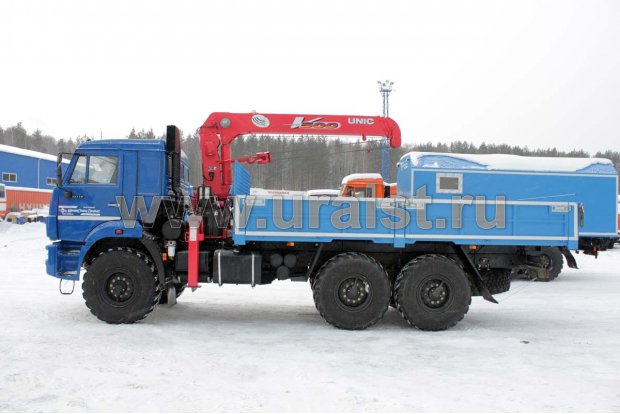 Бортовой с КМУ UNIC UR-V503 (тросовый) УСТ 5453 Камаз 43118