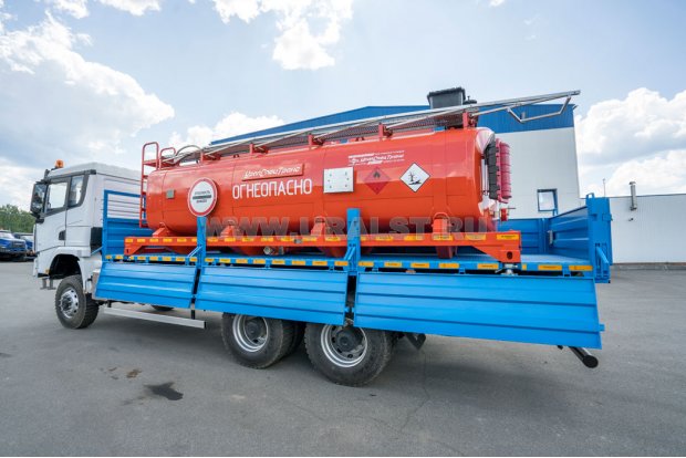 Бортовой контейнеровоз УСТ 5453 SHACMAN SX32586V385 ДОПОГ + КЦ-16