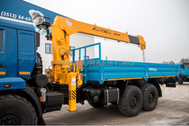 Бортовой с КМУ Soosan SCS736 УСТ 5453 Камаз 43118