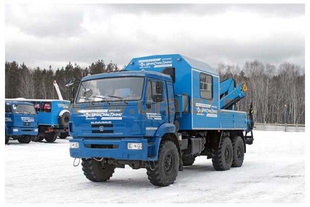 Фургон Камаз с краном-манипулятором ИМ-150