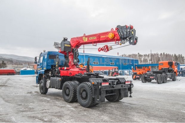 Седельный тягач с КМУ ИТ-200 (тросовый) УСТ 54531U Камаз 65225-53(RT) ДОПОГ