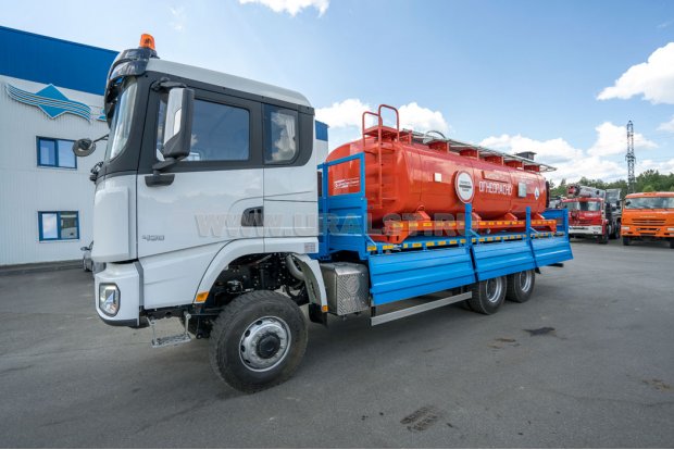 Бортовой контейнеровоз УСТ 5453 SHACMAN SX32586V385 ДОПОГ + КЦ-16