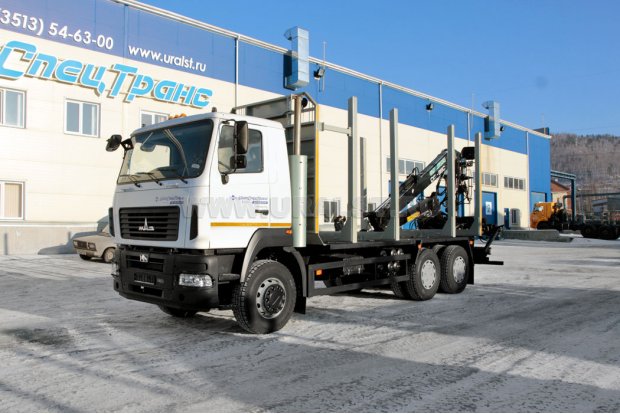 Автомобиль сортиментовоз МАЗ-6312В9 с ГМ СФ-85С