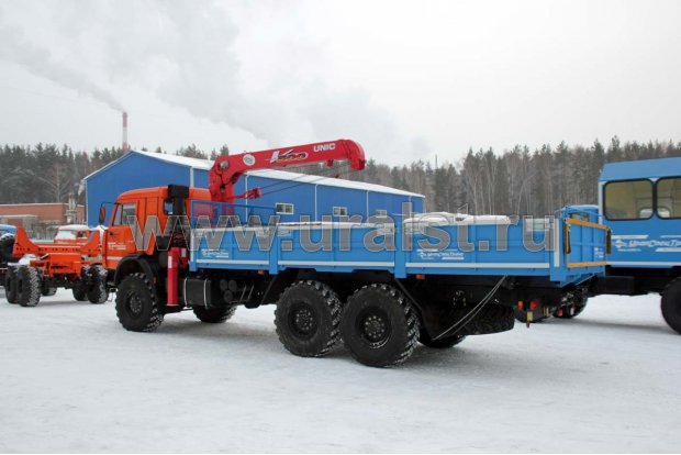Бортовой с КМУ UNIC UR-V503 (тросовый) УСТ 5453 Камаз 43118