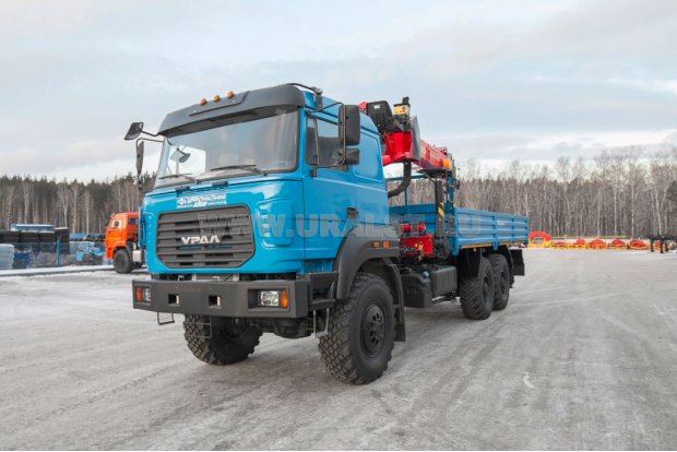 Бортовой автомобиль с КМУ ИТ-200 (тросовый) УСТ 5453 Урал 4320-82Е5, сп.м