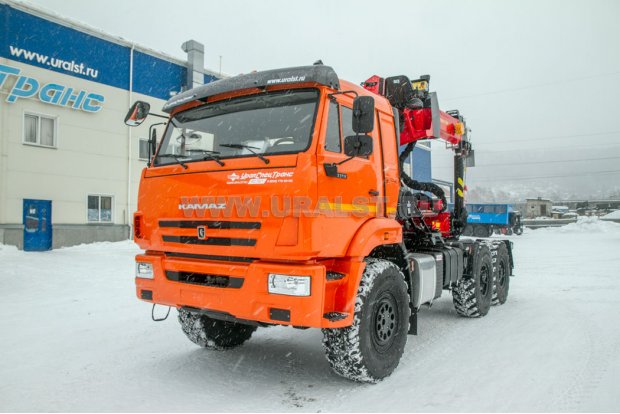 Седельный тягач с КМУ ИТ-180 (тросовый) УСТ 5453 Камаз 43118 сп.м. 