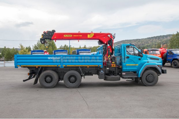 Автомобиль бортовой с КМУ ИТ-150 (тросовый) УСТ 5453V6 Урал NEXT 73945-01