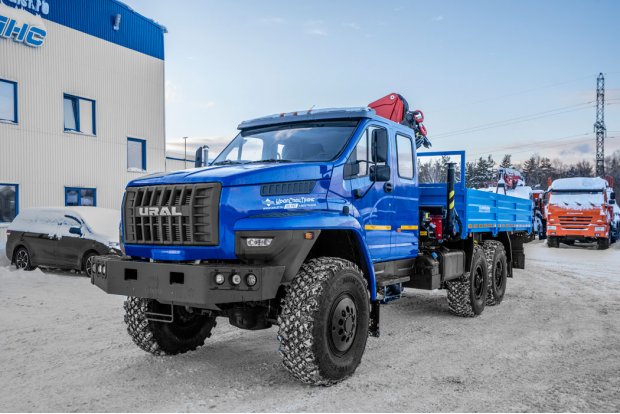 Бортовой с КМУ ИМ-150N УСТ 5453 Урал NEXT 4320-72, сдвоенная кабина
