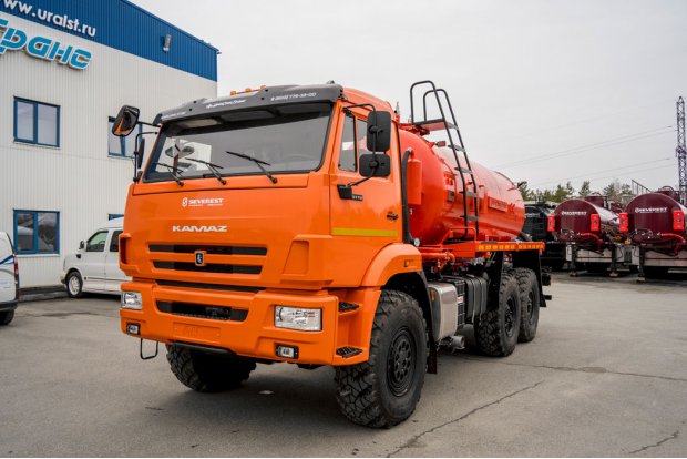 Автоцистерна вакуумная коммунальная МВ-10 КО УСТ 5453 Камаз 43118, ревизионный люк, подогрев сливного крана, ремен. привод