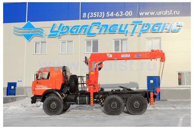 Седельный тягач Камаз с краном манипулятором