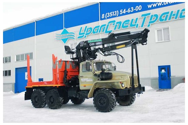 Лесовоз с КМУ с СФ-85С Урал 55571