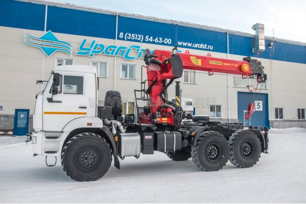 Седельный тягач с КМУ ИТ-180 (тросовый) УСТ 5453 Камаз 43118