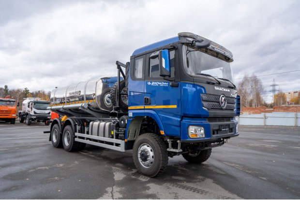 АЦПТ-10Н УСТ 5453 SHACMAN (ШАКМАН) SX32586V385 6х6, 315/80R22.5, КБ 4575 мм нерж/нерж.