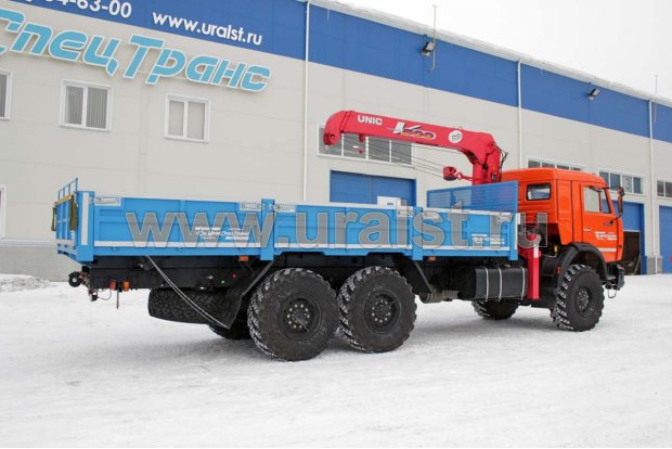 Бортовой с КМУ UNIC UR-V503 (тросовый) УСТ 5453 Камаз 43118