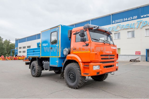 Автофургон ГПА 6+2 откр. с КМУ ИМ-20 УСТ 5453 Камаз 43502-66(D5)
