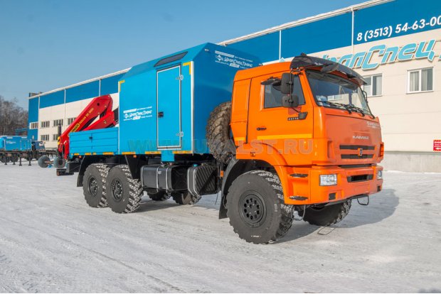 Автофургон ПАРМ с КМУ ИМ-150N УСТ 5453 Камаз 43118-50 сп.м.