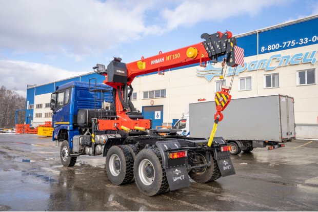 Седельный тягач с КМУ ИТ-150 SHACMAN SX42586 (6х6)