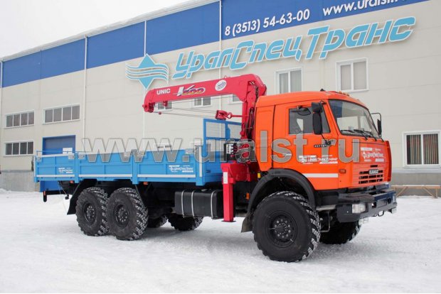 Бортовой с КМУ UNIC UR-V503 (тросовый) УСТ 5453 Камаз 43118