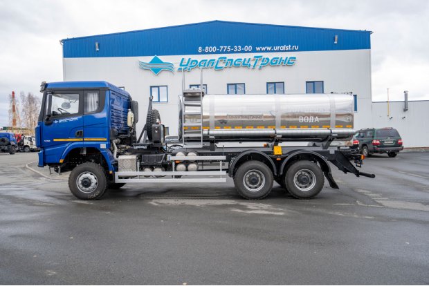 АЦПТ-10Н УСТ 5453 SHACMAN (ШАКМАН) SX32586V385 6х6, 315/80R22.5, КБ 4575 мм нерж/нерж.