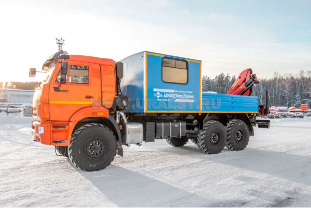 Автофургон ГПА 6+2 откр. с КМУ Palfinger PK-12000 УСТ 5453 Камаз 43118-50, сп.м