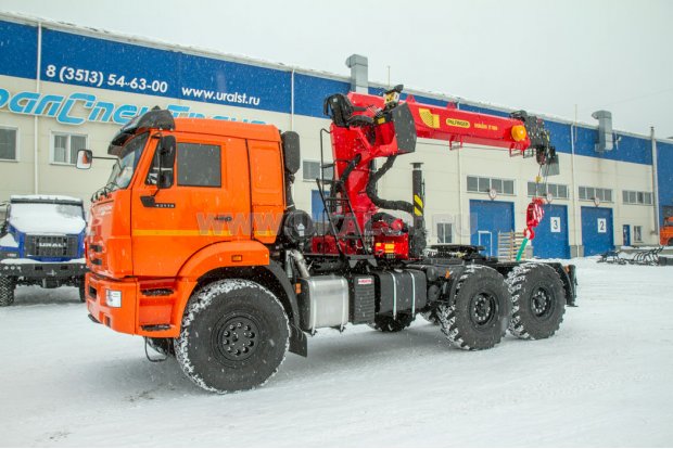 Седельный тягач с КМУ ИТ-180 (тросовый) УСТ 5453 Камаз 43118 сп.м. 