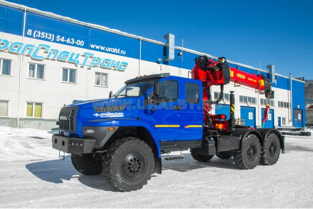 Седельный тягач с КМУ ИТ-200 (тросовый) УСТ 5453 Урал NEXT 4320-72, сдвоен. кабина