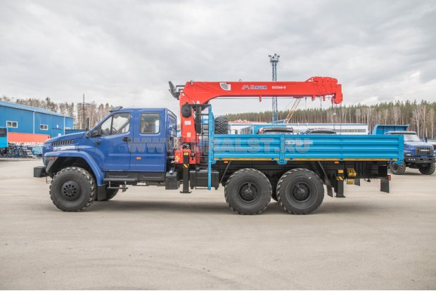 Автомобиль бортовой с КМУ KS-1256G-II УСТ 54534V Урал 4320-74Е5И06, сдвоен. кабина
