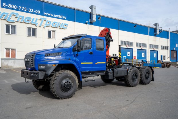 Седельный тягач с КМУ ИМ-150N УСТ 5453 Урал NEXT 4320-6981-72, сдвоен. кабина