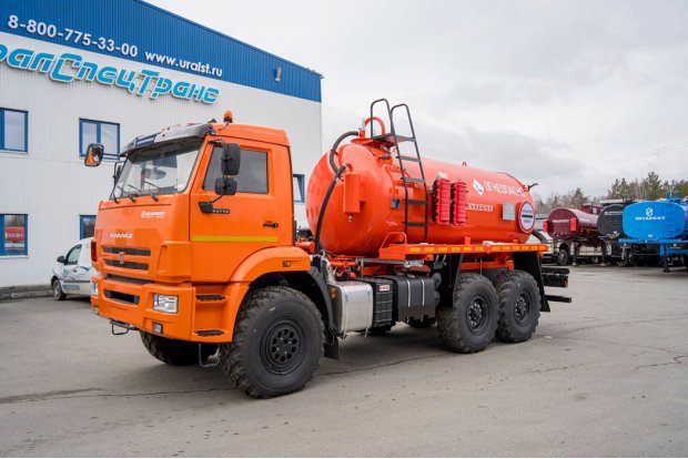 Автоцистерна вакуумная для нефтепродуктов АКН-10 КО-505 УСТ 5453 Камаз 43118, доработка под ДОПОГ, УВЭОС, ревизионный люк,