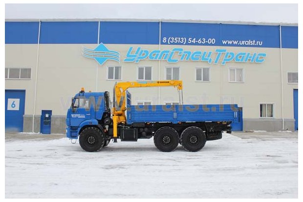 Бортовой с КМУ Soosan SCS513 УСТ 5453 Камаз 43118