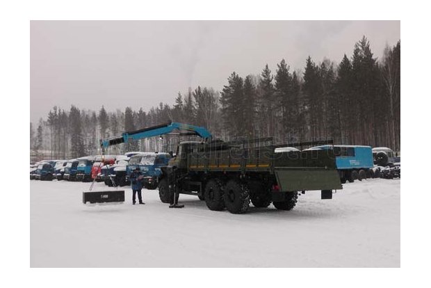 Автомобиль бортовой Урал 4320 с КМУ ИМ-55
