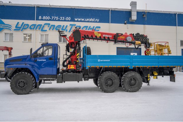 Бортовой автомобиль с КМУ ИТ-200 (тросовый,люлька, бур) Урал NEXT 4320-74 