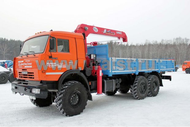 Бортовой с КМУ UNIC UR-V503 (тросовый) УСТ 5453 Камаз 43118
