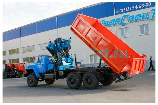 Автомобиль самосвал Урал 4320-70 с краном-манипулятором ИМ-240-04