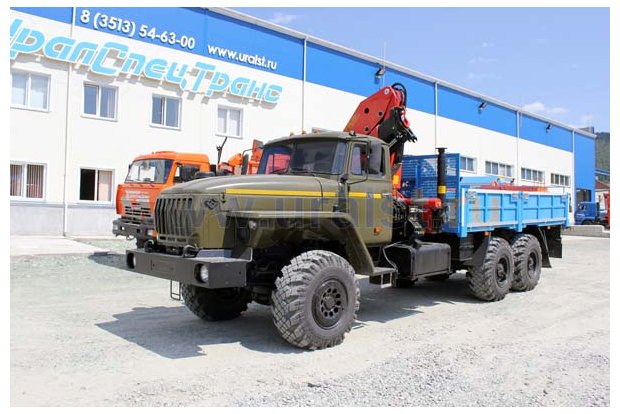 Агрегат перевозки кабельных барабанов с КМУ PK-23500 УСТ 54532E Урал 4320