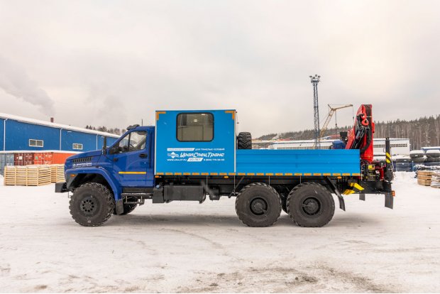 Автофургон ГПА 6+2 откр.с КМУ ИМ-150N УСТ 5453 Урал NEXT 4320-72