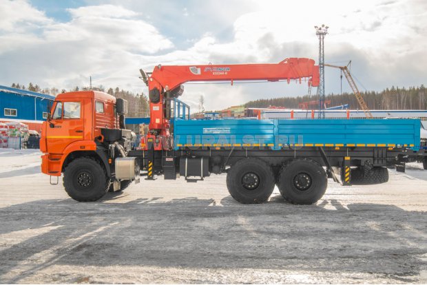 Контейнеровоз с КМУ Kanglim KS-1256G (тросовый) УСТ 5453 Камаз 43118
