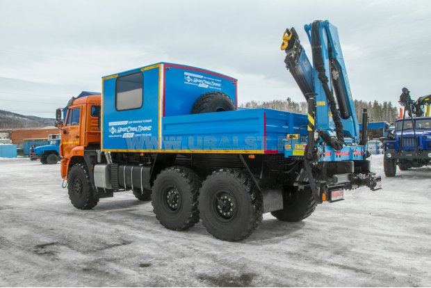 Автофургон ГПА 6+2 откр. с КМУ ИМ-95 УСТ 5453 Камаз 43118-50