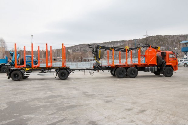 Сортиментовозо с манипулятором VM10L74 Камаз 43118-50 + Прицеп - сортиментовоз ПСВ 10-21Д-6 УСТ 9465