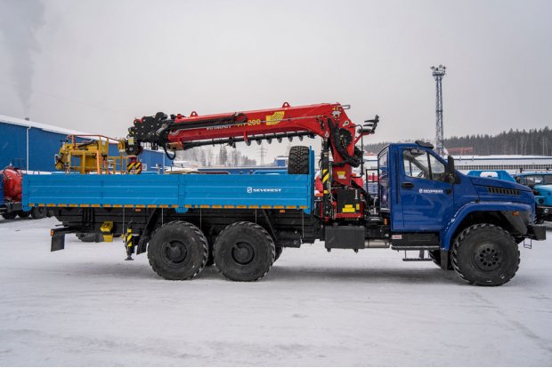 Бортовой автомобиль с КМУ ИТ-200 (тросовый,люлька, бур) Урал NEXT 4320-74 