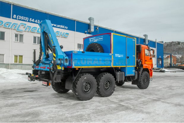 Автофургон ГПА 6+2 откр. с КМУ ИМ-95 УСТ 5453 Камаз 43118-50