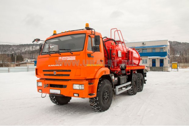 Автоцистерна вакуумная для нефтепродуктов АКН-10-ОД ВК УСТ 5453 Камаз 43118-50, доработка под ДОПОГ
