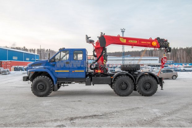 Седельный тягач с КМУ ИТ-200 (тросовый) УСТ 5453 Урал NEXT 4320-6981-74, сдвоен. кабина