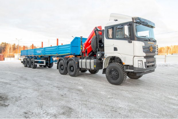 Тягач с КМУ ИМ-150N SHACMAN (ШАКМАН) SX42586V385 + ППБ-35
