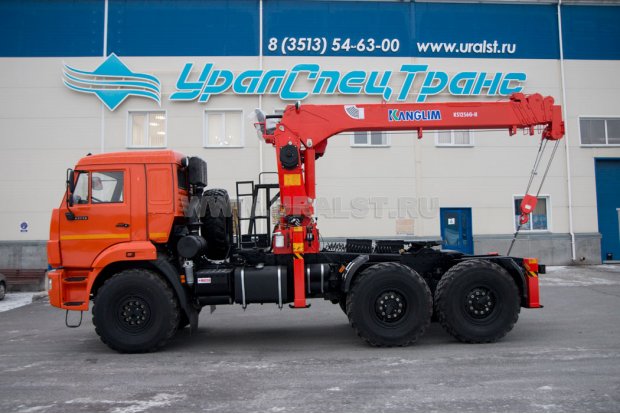 Седельный тягач с КМУ KS-1256G-II (тросовый) УСТ 5453 Камаз 53504 (44108)