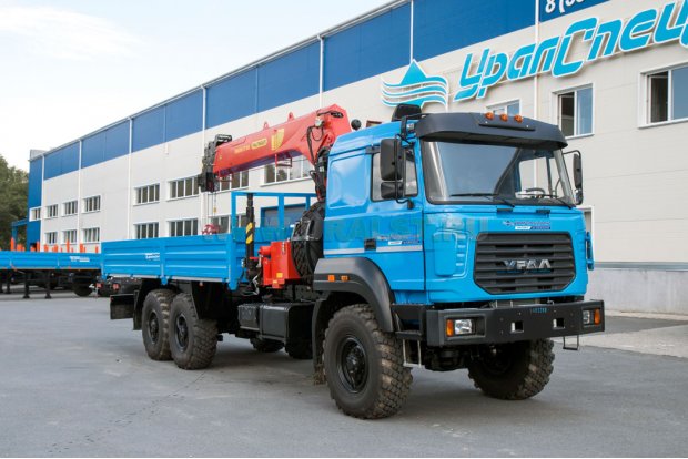 Бортовой с КМУ ИТ-180 (тросовый) УСТ 5453 Урал 4320-4971-80 сп.м